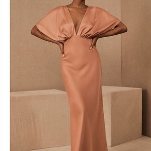 Bhldn Leila Satin Charmeuse Maxi Dress